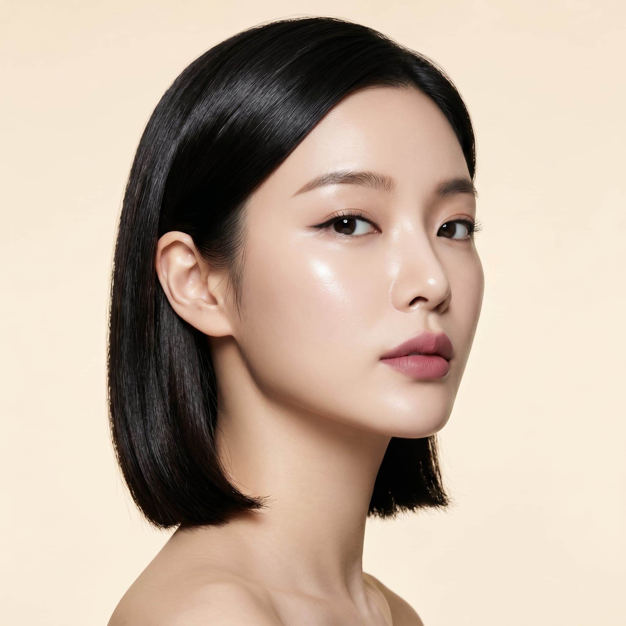 자연스럽게 올라간 윤곽